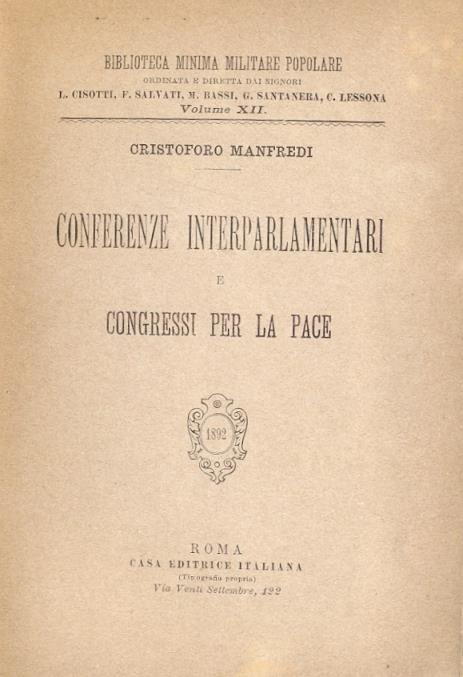 Conferenze interparlamentari e congressi per la pace (Biblioteca Minima, Militare, Popolare) - copertina