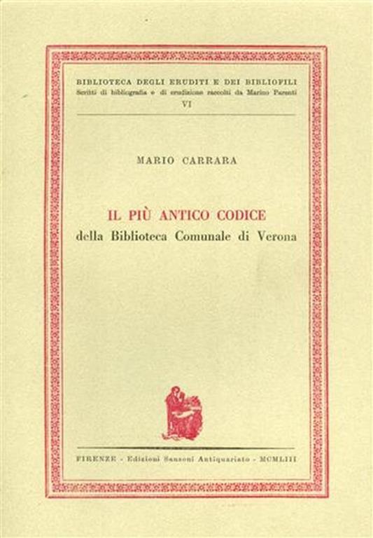 Il più antico codice della Biblioteca Comunale di Verona - M. Carrara - copertina