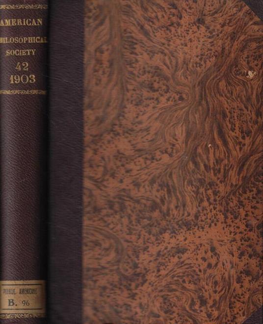 Proceeedings of the American Philosophical Society held at Philadelphia for Promoting useful knowledge January to December 1903 - copertina
