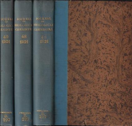 The  Journal of Biological Chemistry Anno 1921 (incompleta) - copertina