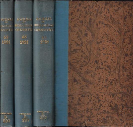 The  Journal of Biological Chemistry Anno 1921 (incompleta) - copertina