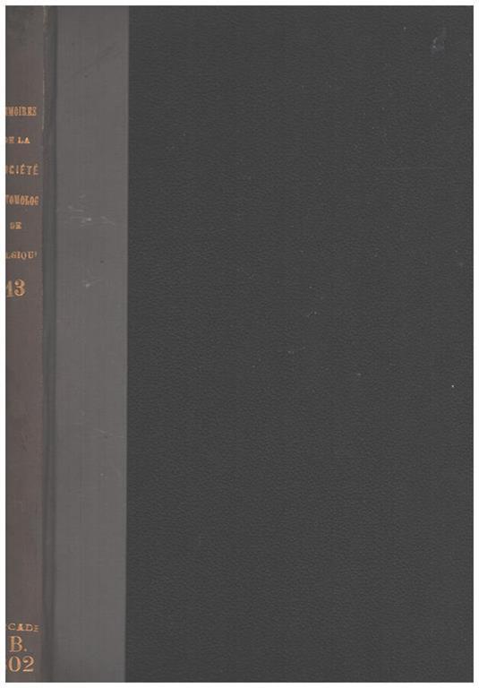 Memoires de la Société entomologique de Belgique vol XIII - copertina