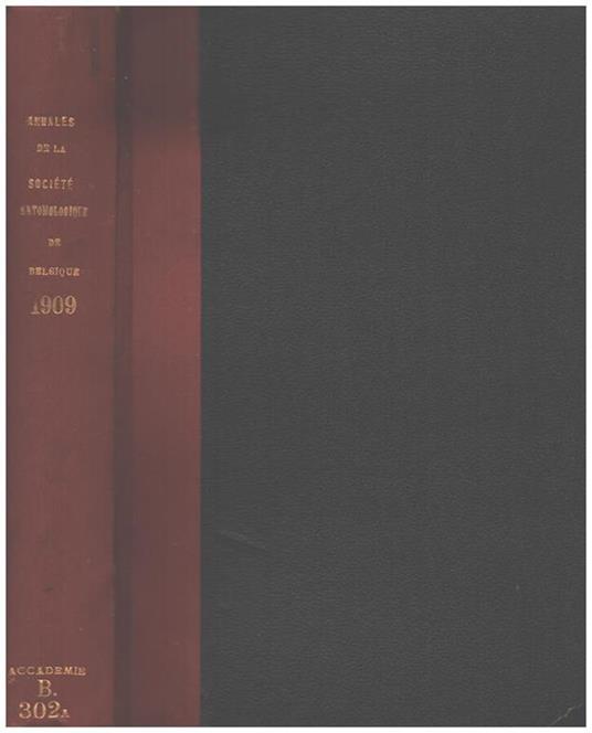 Annales de la Societe entomologique de Belgique 1909 - copertina