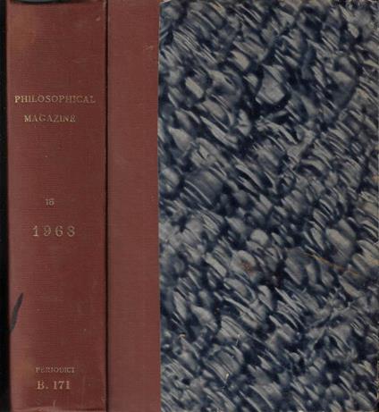 The  philosophical magazine Vol. XVIII VIII series july december 1968 - copertina
