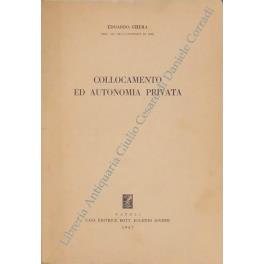 Collocamento ed autonomia privata - Edoardo Ghera - copertina