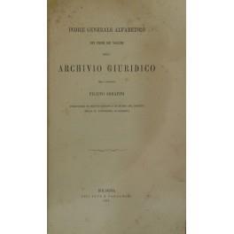 Archivio Giuridico. Diretto da Filippo Serafini. Indice generale alfabetico dei primi 6 volumi - copertina