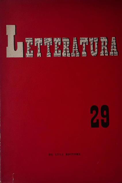 Letteratura 29. Anno V settembre-ottobre 1957 - Alessandro Bonsanti - copertina