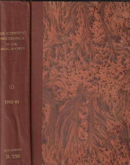 The scientific proceedings of the Royal Dublin Society new series Vol X parte I - copertina