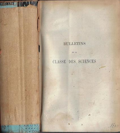 Academie Royale de Belgique bulletins de la classe des sciences 1903 - copertina