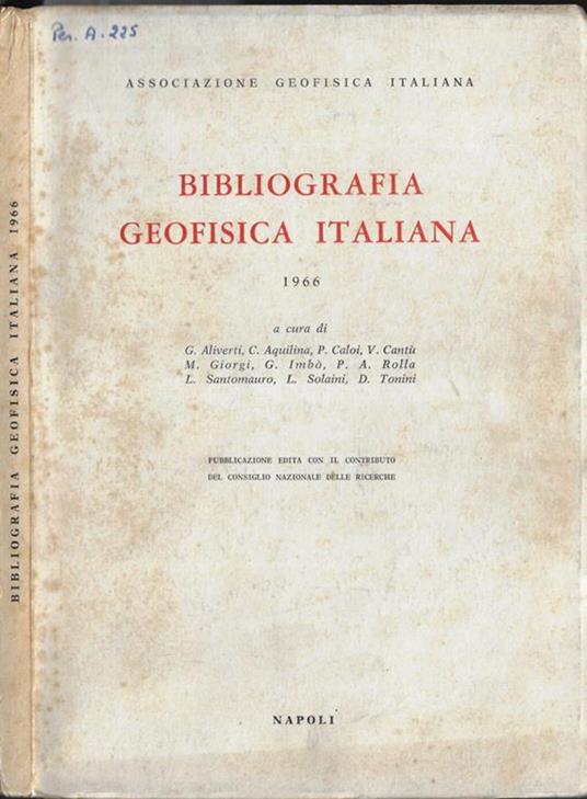 Bibliografia geofisica italiana 1966 - copertina