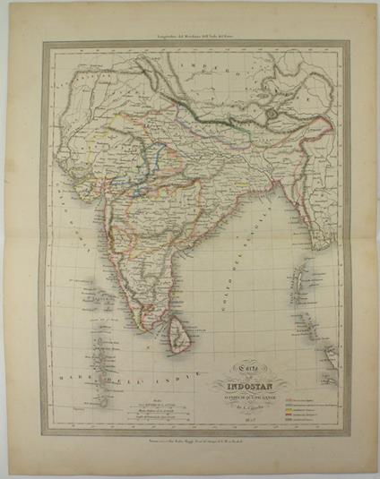 Carta Dell'Indostan O India Di Qua Dal Gange - 1857 - copertina