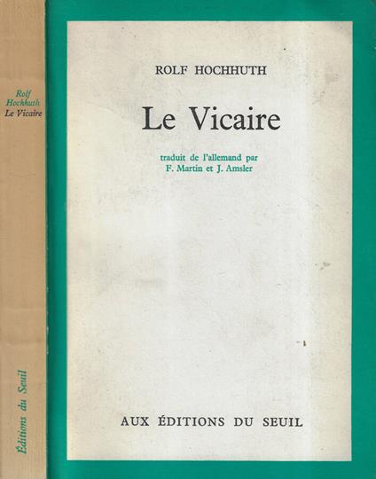 Le vicaire - Rolf Hochhuth - copertina
