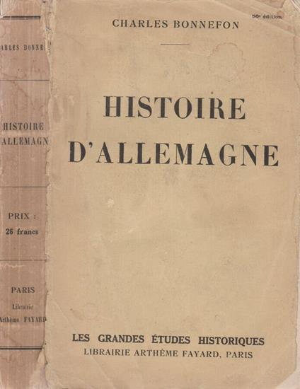 Histoire d'Allemagne - Charles Bonnefon - copertina