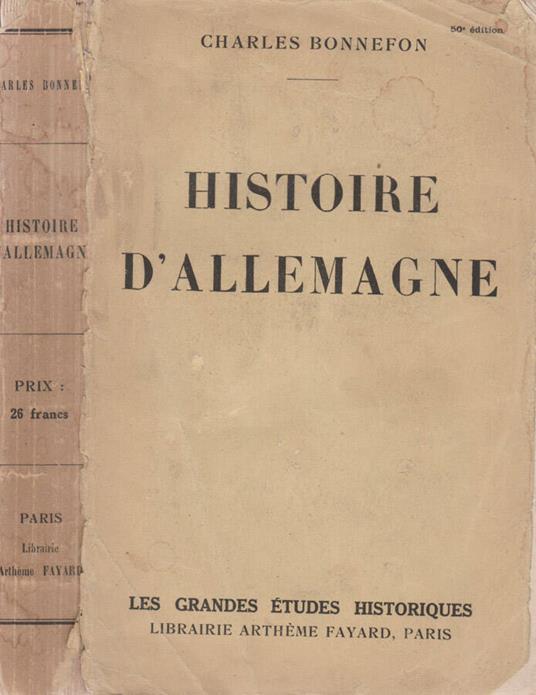 Histoire d'Allemagne - Charles Bonnefon - copertina