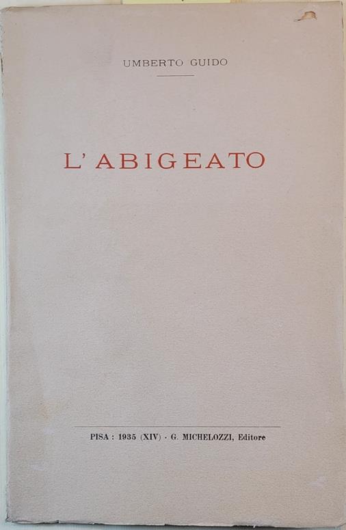 L' abigeato - copertina