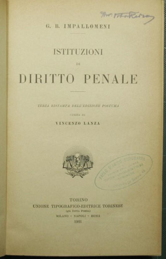 Istituzioni di diritto penale - copertina