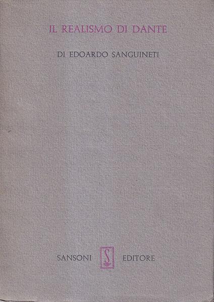 Il realismo di Dante - Edoardo Sanguineti - copertina
