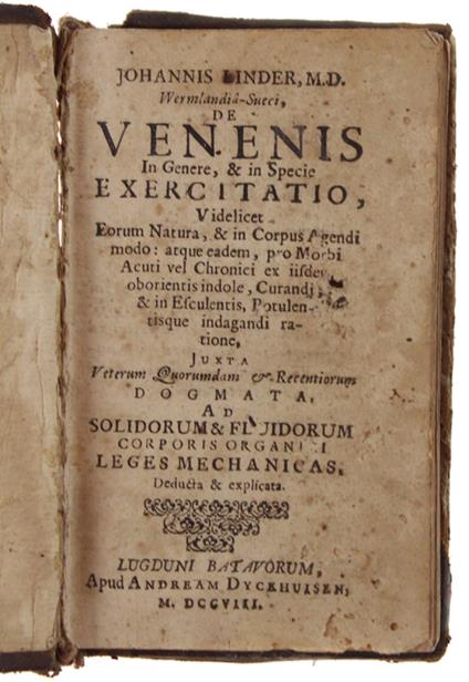 De Venenis In Genere & In Specie Exercitatio, - copertina