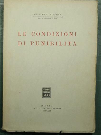 Le condizioni di punibilità - Francesco Amenta - copertina