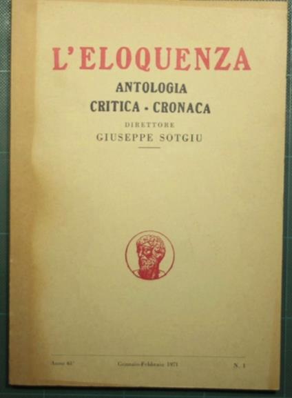 L' eloquenza - Anno 61 - Gennaio-Febbraio 1971 - N. 1 - copertina