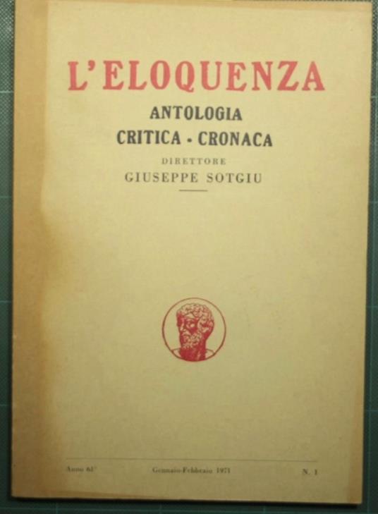 L' eloquenza - Anno 61 - Gennaio-Febbraio 1971 - N. 1 - copertina