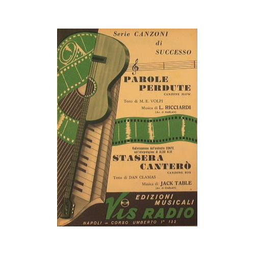 Parole perdute ( canzone slow ) - Stasera canterò ( canzone fox ) - copertina