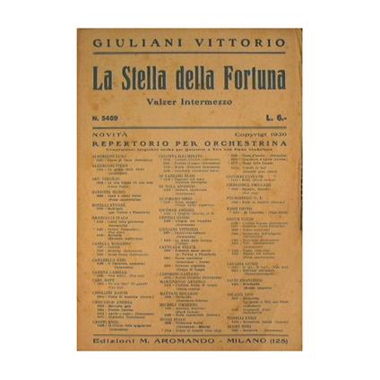 La stella della fortuna ( valzer intermezzo ) - Vittorio Giuliani - copertina