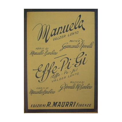 Manuela ( valzer lento ) - Effe Pi Gi ( Effe pe ji ) ( valzer lento ) - copertina