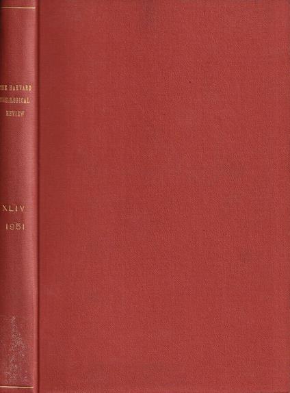 The Harvard theological review, volume XLIV, 1951 - copertina
