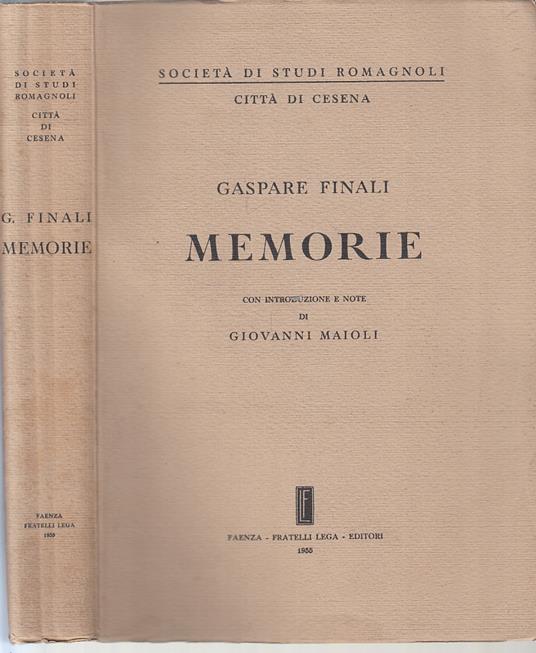 Memorie Giovanni Maioli - copertina