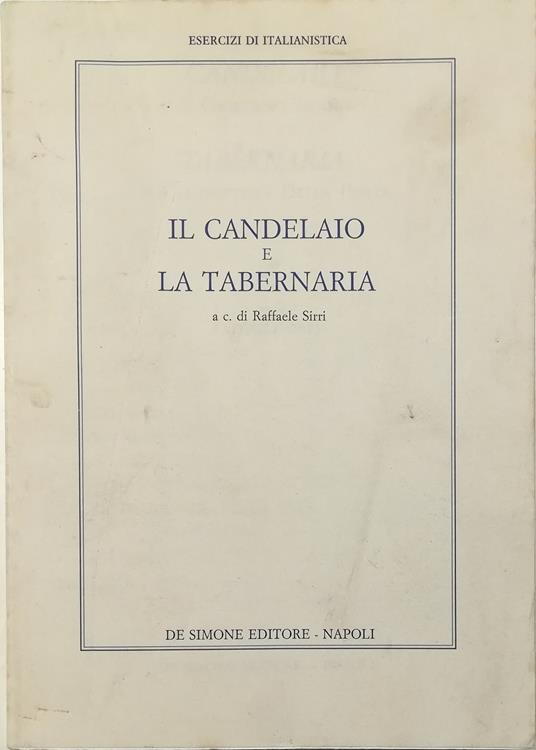 Candelaio di Giordano Bruno - Tabernaria di Giambattista Della Porta - copertina