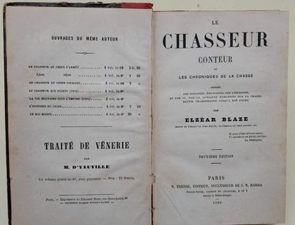 Le Chasseur Conteur Ou Les Chroniques De La Chasse( 1860) - copertina