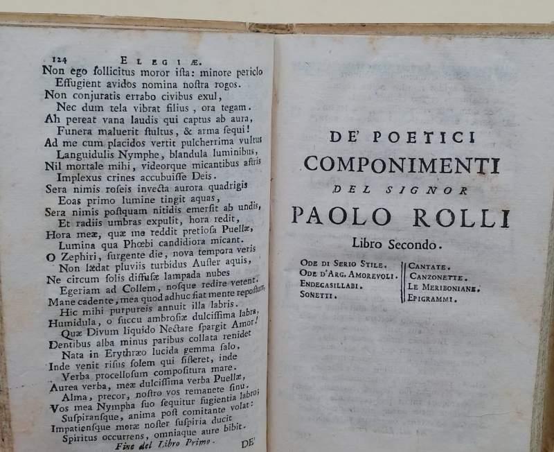 Dè Poetici Componimenti Del Signor Paolo Rolli Divisi In Tre Libri( 1761)