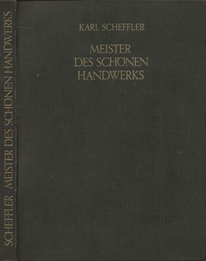 Meister des Schonen Handwerks - Karl Scheffler - copertina
