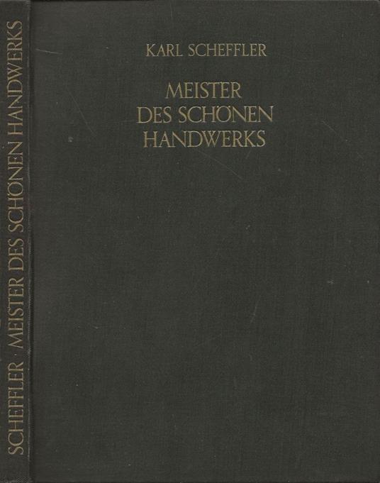 Meister des Schonen Handwerks - Karl Scheffler - copertina