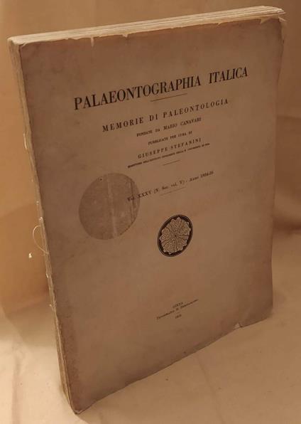 PALAEONTOGRAPHIA ITALICA memorie di paleontologia fondate da Mario Canavari   - copertina