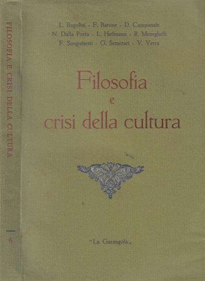 Filosofia e crisi della cultura - copertina