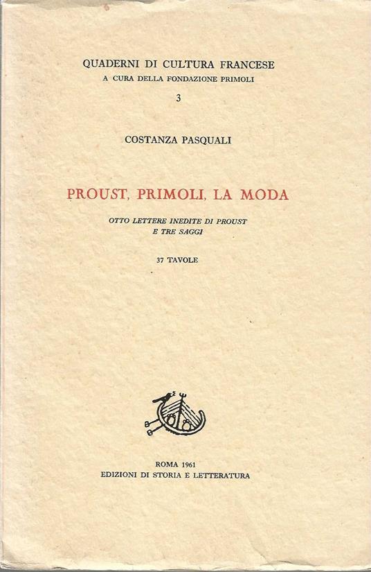 Proust,Primoli, la Moda - Costanza Pasquali - copertina
