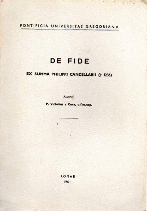 De fide: Ex summa Philippi Cancellarii (1236) - copertina
