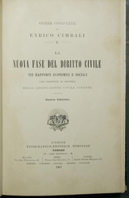 nuova fase del diritto civile nei rapporti economici e sociali - copertina