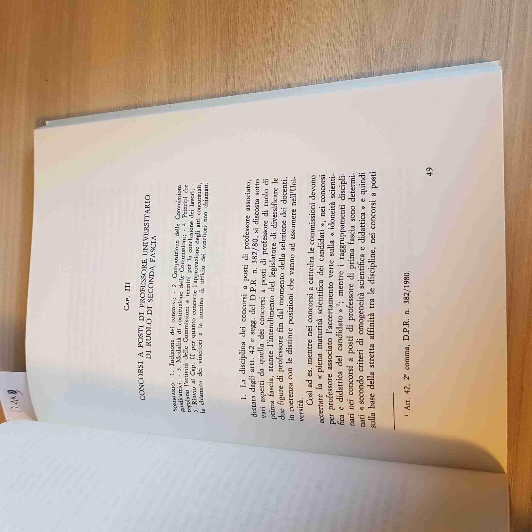 I Professori Universitari Stato Giuridico Concorsi Per L'Accesso Al Ruolo -1988
