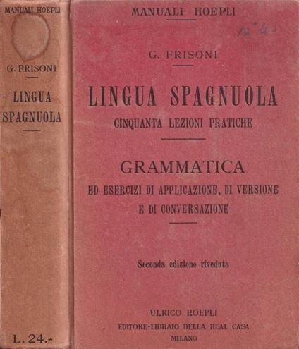 Lingua spagnuola - Gaetano Frisoni - copertina