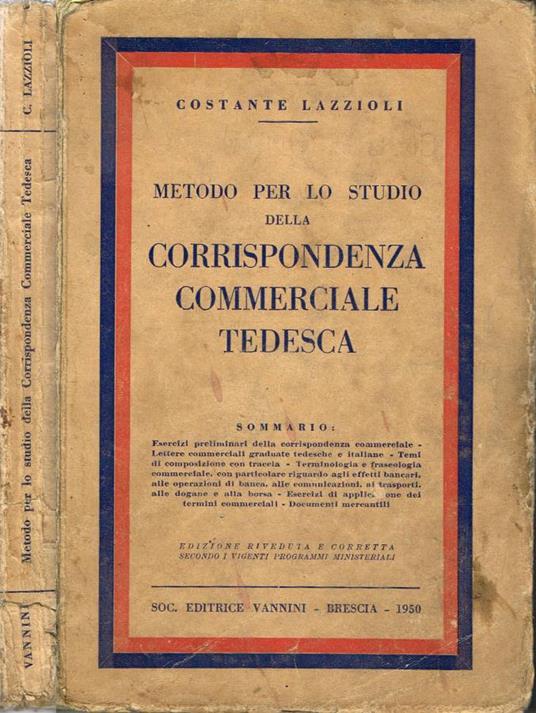 Metodo per lo studio della Corrispondenza Commerciale Tedesca - Costante Lazzioli - copertina