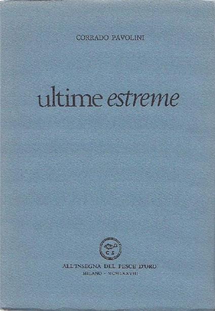 Ultime Estreme - Corrado Pavolini - copertina