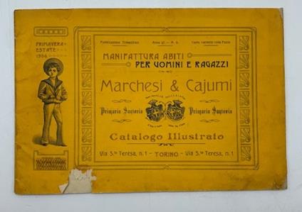 Manifattura abiti per uomini e ragazzi Marchesi & Cajumi. Catalogo illustrato - copertina