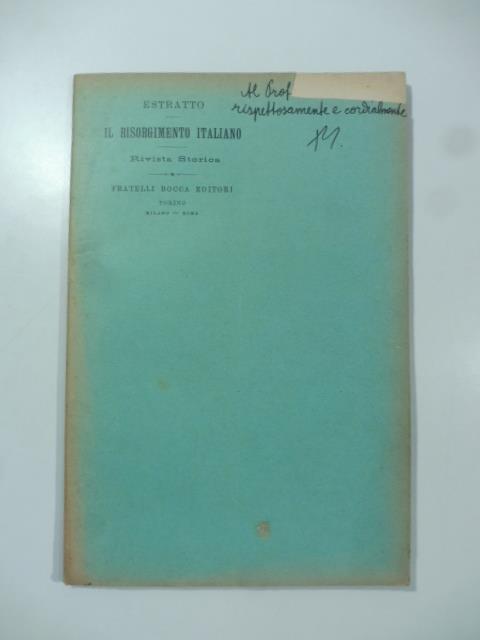 Una fonte per gli avvenimenti del 1831-32. Il Barone di Barante e il suo carteggio - Pietro Silva - copertina