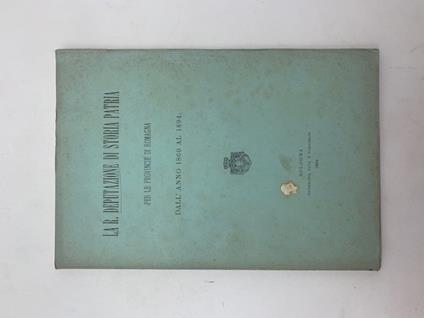 La R. Deputazione di Storia Patria per le province di Romagna dall'anno 1860 al 1894 - copertina