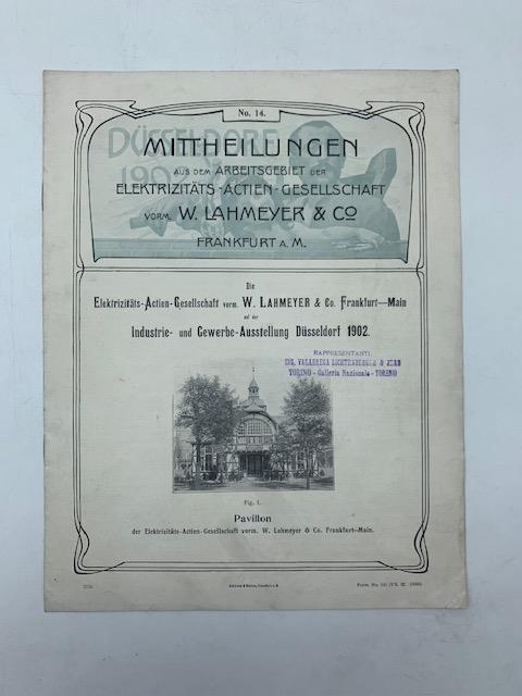 Mittheilungen aus dem Arbeitsgebiet der Elektrizitats-Actien-Gesellschaft vorm. W. Lahmeyer. No. 14 - copertina