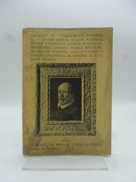 Collezione del marchese R... Quadri antichi, quadri moderni, bronzi e sculture Casa di vendite Luigi Battistelli - copertina