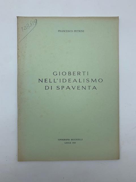 Gioberti nell'idealismo di Spaventa - copertina